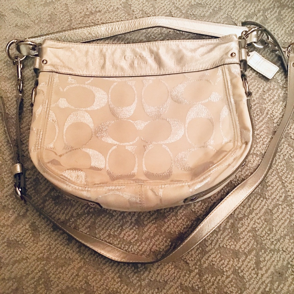Coach Metallic Shoulder Bag w/adjustable strap